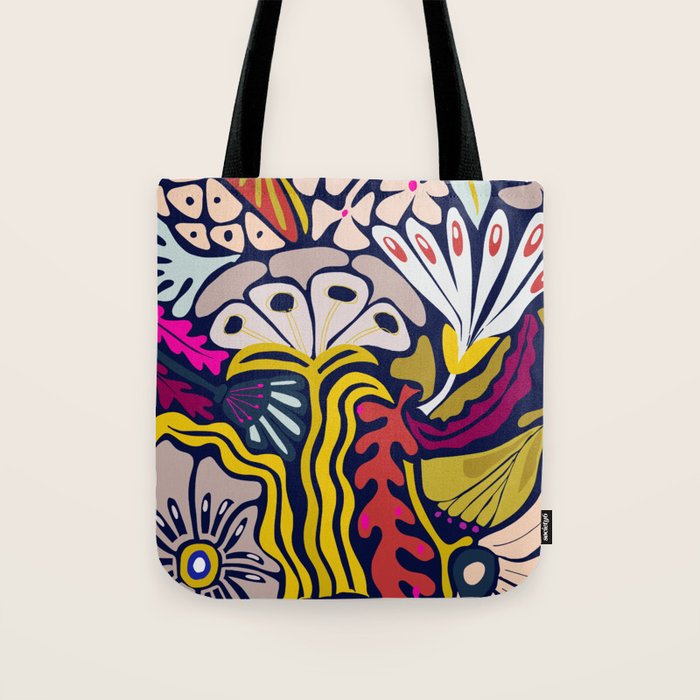Playful flowers illustration Tote Bag Gallery Image 1