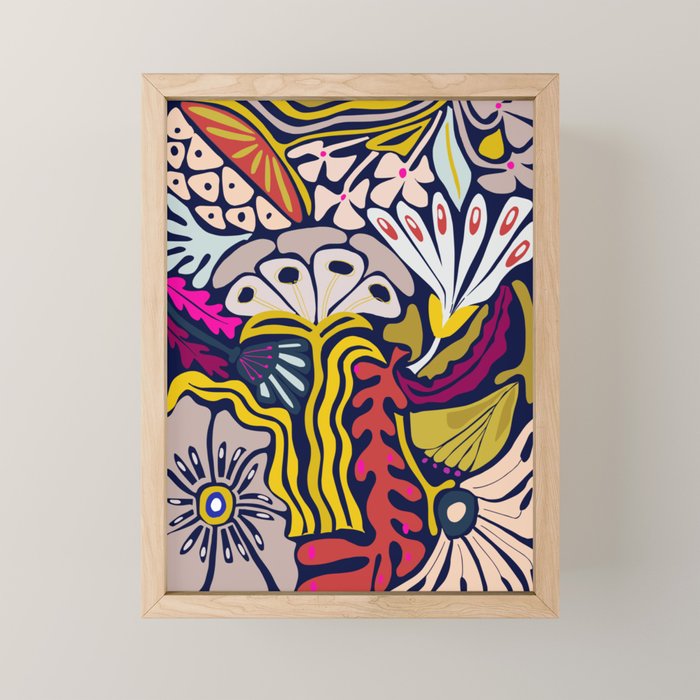 Playful flowers illustration Mini Art Print Gallery Image 1