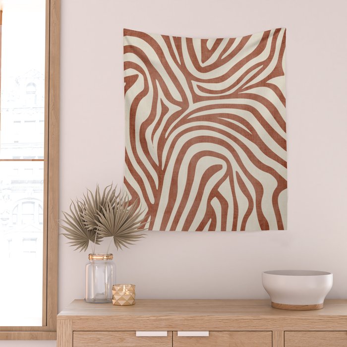 Terra Lines Abstract Original Artwork Wall Tapestry Gallery Image 2