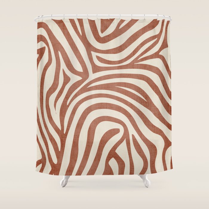 Terra Lines Abstract Original Artwork Shower Curtain Gallery Image 1