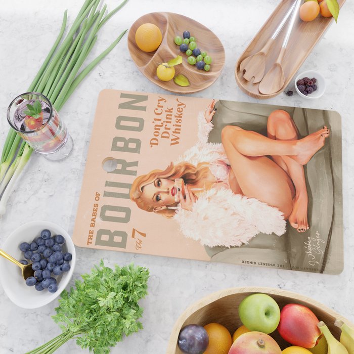 The Babes Of Bourbon Vol. 7 - Vintage Pinup Art Cutting Board Gallery Image 2