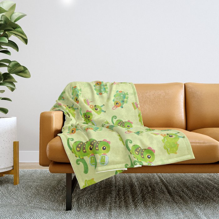 Leaf Milk Throw Blanket Gallery Image 1