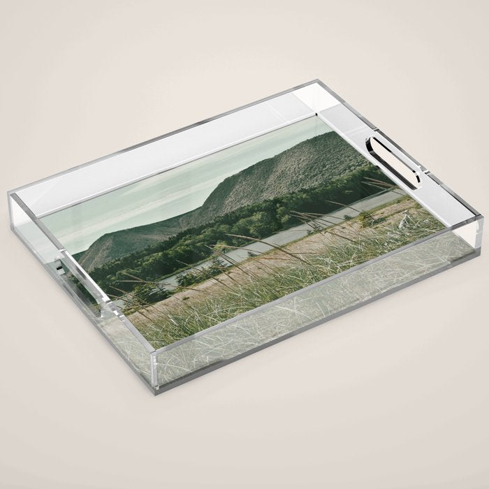 Distant Mountains nature landscape photograph Acrylic Tray Gallery Image 1