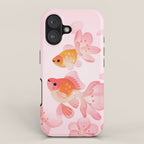 Cherry blossom goldfish iPhone Case Gallery Image 1