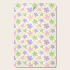 Colorful retro flower checkered pattern Cutting Board Gallery Image 1