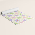 Colorful retro flower checkered pattern Yoga Mat Gallery Image 2