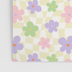 Colorful retro flower checkered pattern Poster Gallery Image 3
