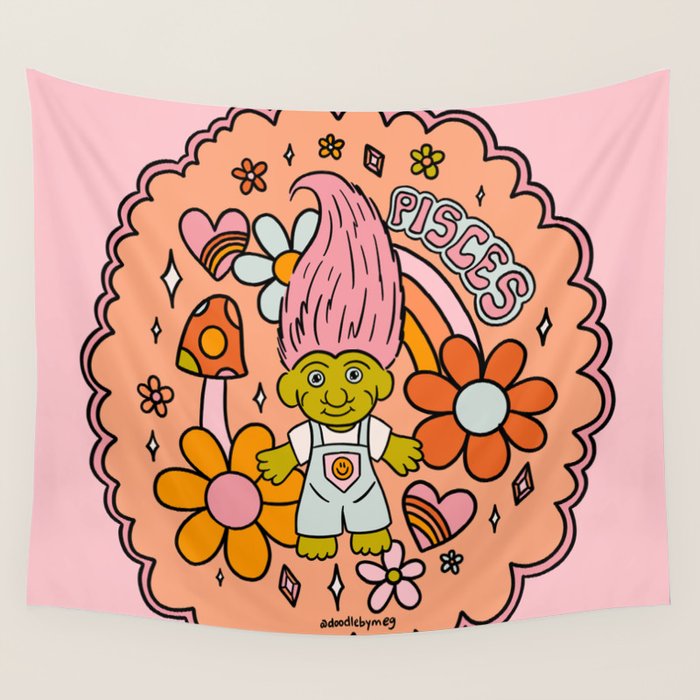Pisces Troll Wall Tapestry Gallery Image 4