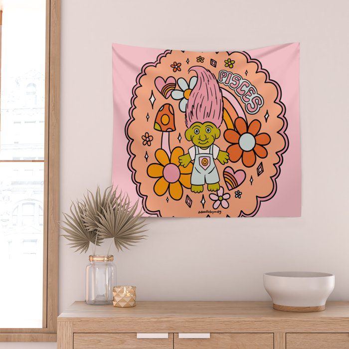 Pisces Troll Wall Tapestry Gallery Image 2