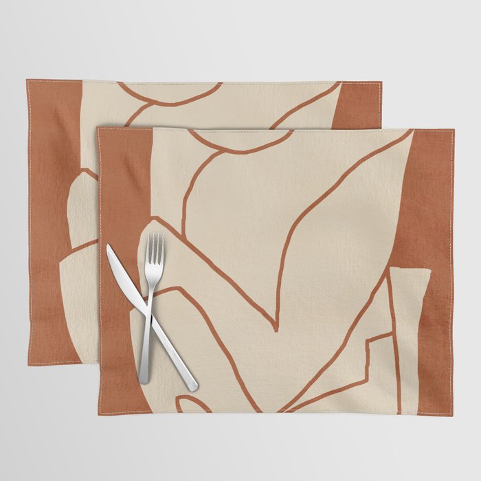 Abstract line art 2 Terracotta 2 Placemat Gallery Image 1