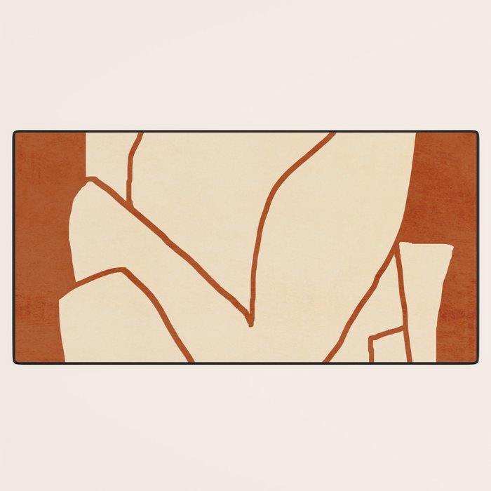 Abstract line art 2 Terracotta 2 Desk Mat Gallery Image 3