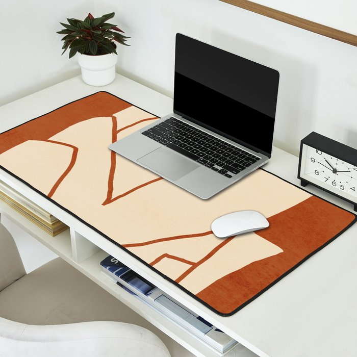 Abstract line art 2 Terracotta 2 Desk Mat Gallery Image 2