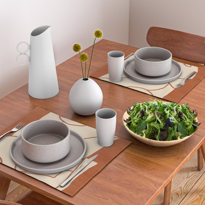 Abstract line art 2 Terracotta 2 Placemat Gallery Image 2