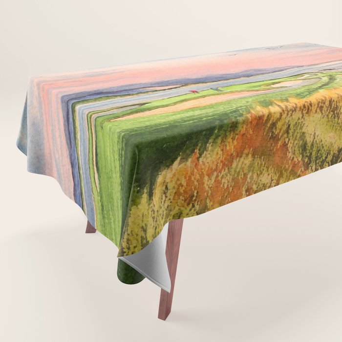 Pebble Beach Golf Course 7th Hole Tablecloth Gallery Image 1