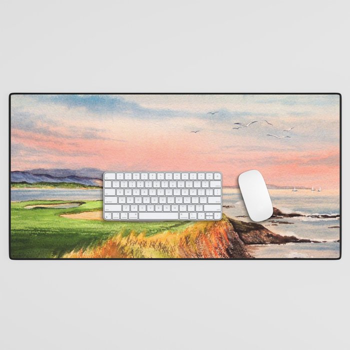 Pebble Beach Golf Course 7th Hole Desk Mat Gallery Image 1