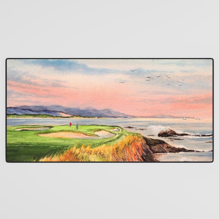 Pebble Beach Golf Course 7th Hole Desk Mat Gallery Image 3
