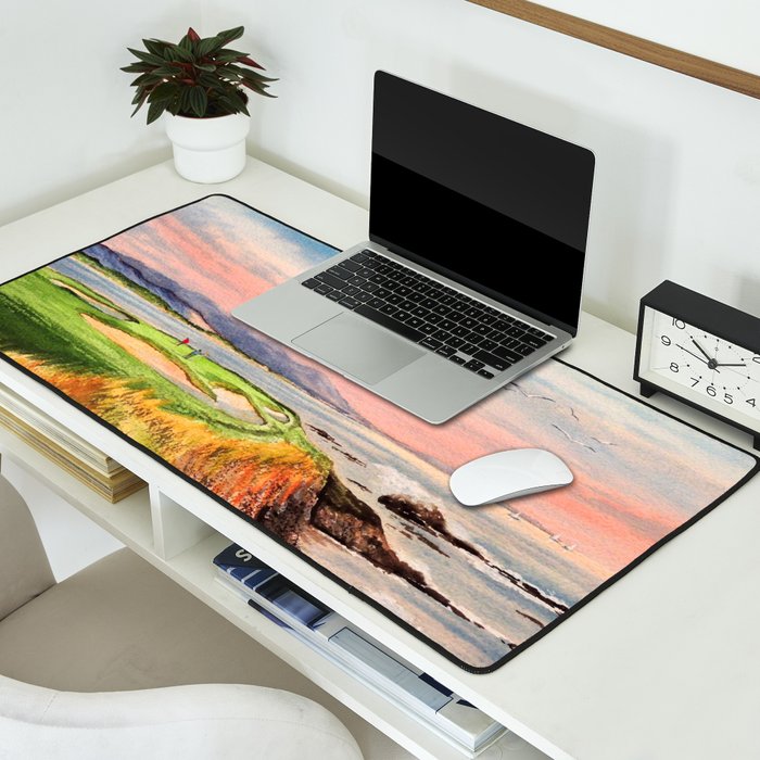Pebble Beach Golf Course 7th Hole Desk Mat Gallery Image 2