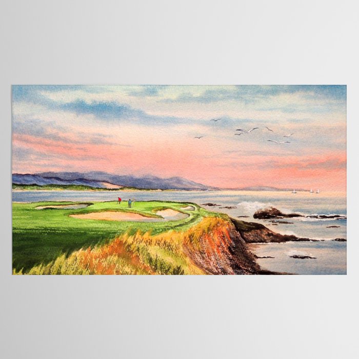 Pebble Beach Golf Course 7th Hole Tablecloth Gallery Image 2