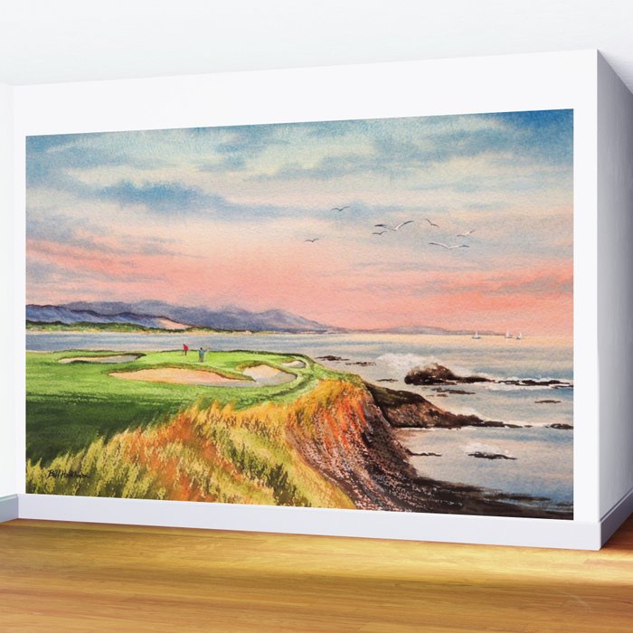 Pebble Beach Golf Course 7th Hole Wall Mural Gallery Image 2