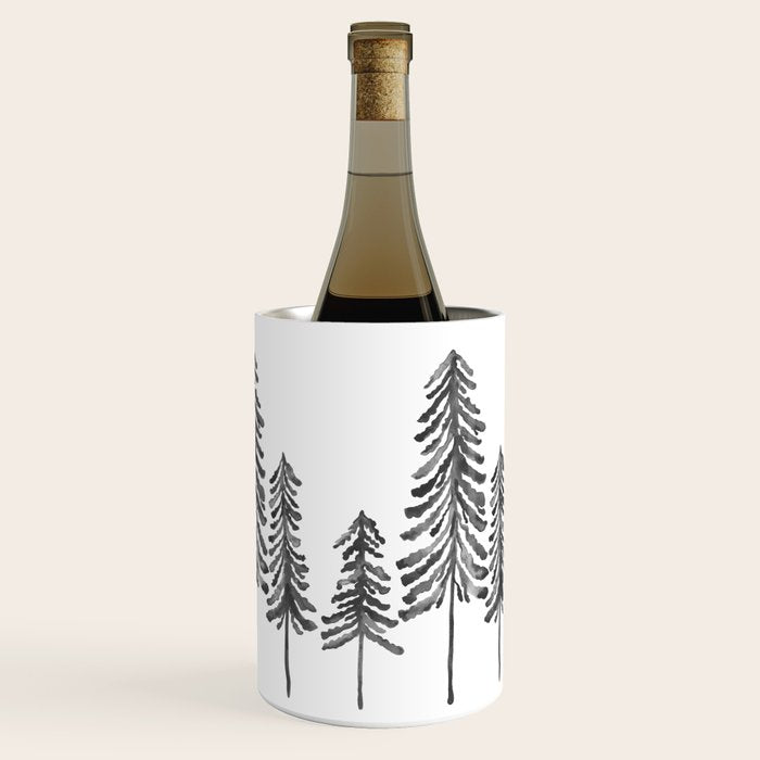 Pine Trees - Black Ink Wine Chiller Gallery Image 3
