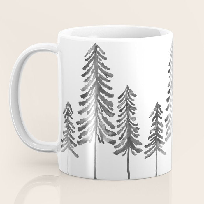 Pine Trees â Black Ink Coffee Mug Gallery Image 3