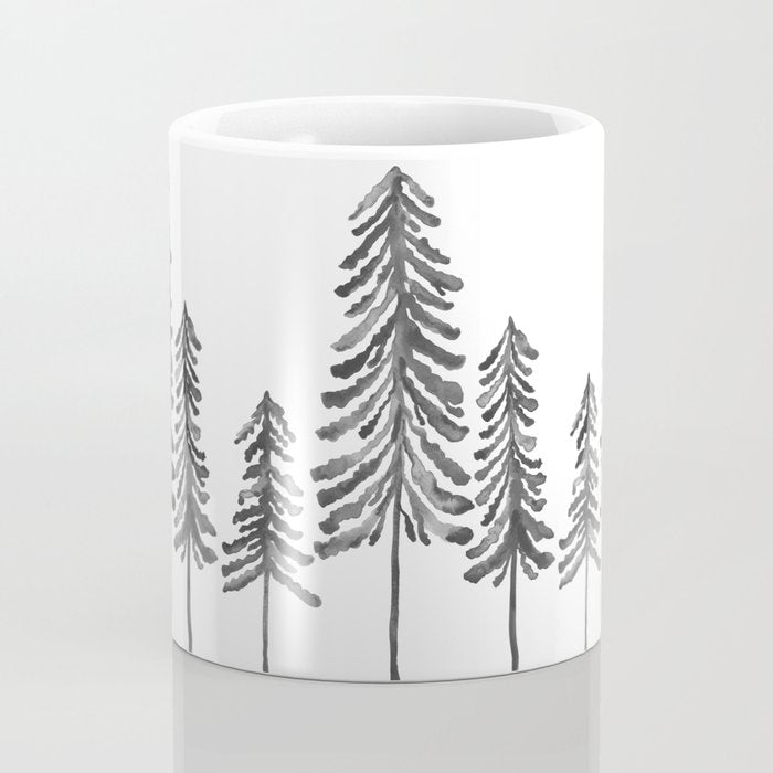 Pine Trees â Black Ink Coffee Mug Gallery Image 4