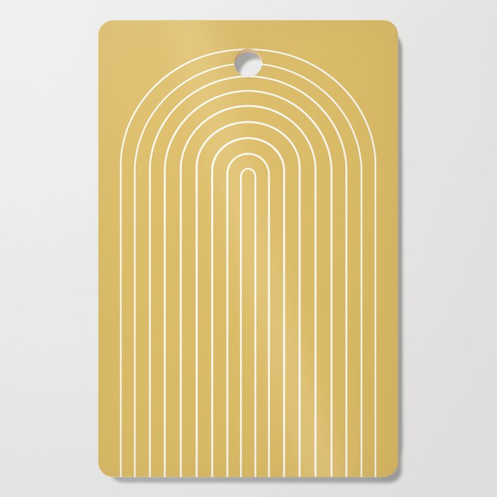 Minimal Arch XXXV Sunshine Yellow Modern Geometric Lines Cutting Board Gallery Image 1