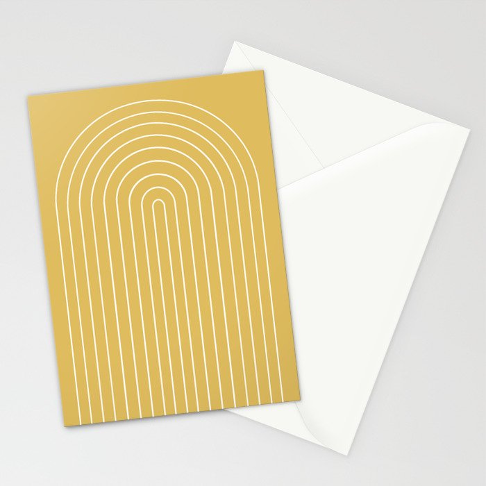 Minimal Arch XXXV Sunshine Yellow Modern Geometric Lines Stationery Card Gallery Image 2