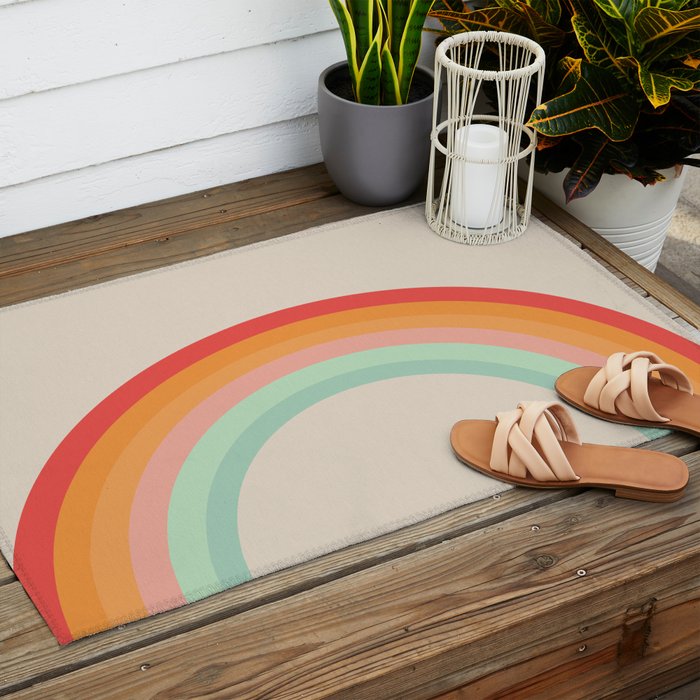 Vintage Rainbow Outdoor Rug Gallery Image 2