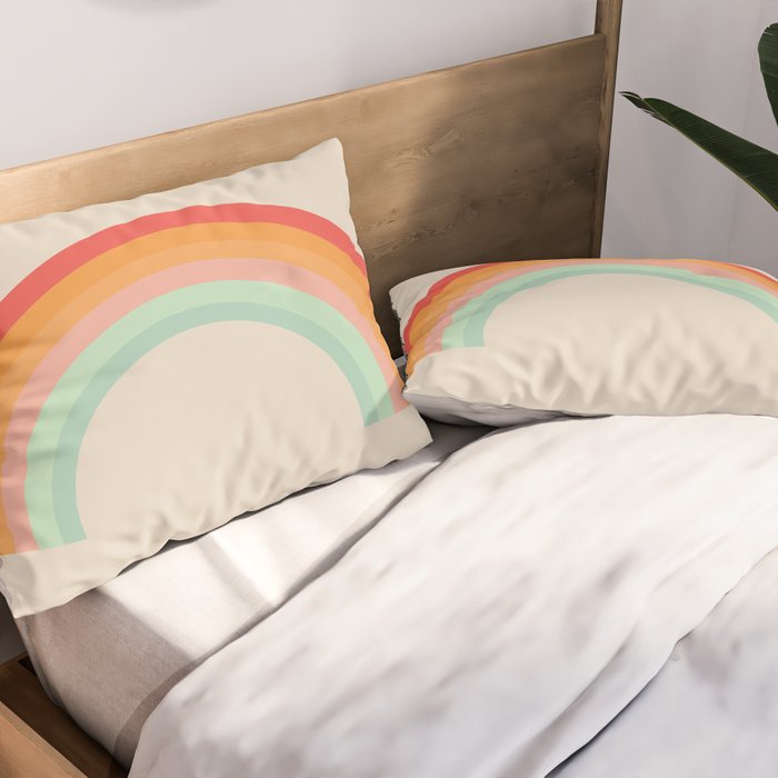 Vintage Rainbow Pillow Sham Gallery Image 2