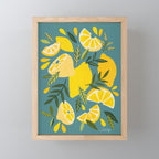 Lemon Blooms â Blue Mini Art Print Gallery Image 1