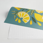 Lemon Blooms â Blue Wrapping Paper Gallery Image 2