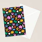Colorful abstract organic shape doodle pattern Stationery Card Gallery Image 2