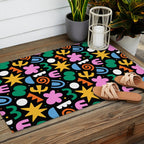 Colorful abstract organic shape doodle pattern Outdoor Rug Gallery Image 2