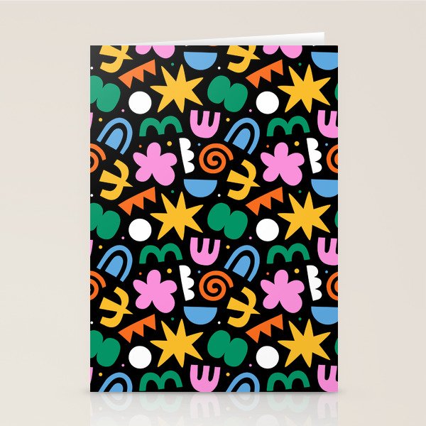 Colorful abstract organic shape doodle pattern Stationery Card Gallery Image 1
