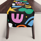 Colorful abstract organic shape doodle pattern Table Runner Gallery Image 1