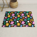 Colorful abstract organic shape doodle pattern Rug Gallery Image 1
