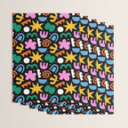 Colorful abstract organic shape doodle pattern Wrapping Paper Gallery Image 3