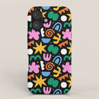 Colorful abstract organic shape doodle pattern iPhone Case Gallery Image 1