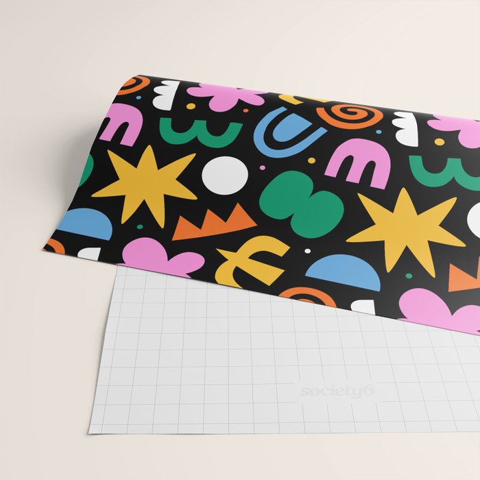 Colorful abstract organic shape doodle pattern Wrapping Paper Gallery Image 2