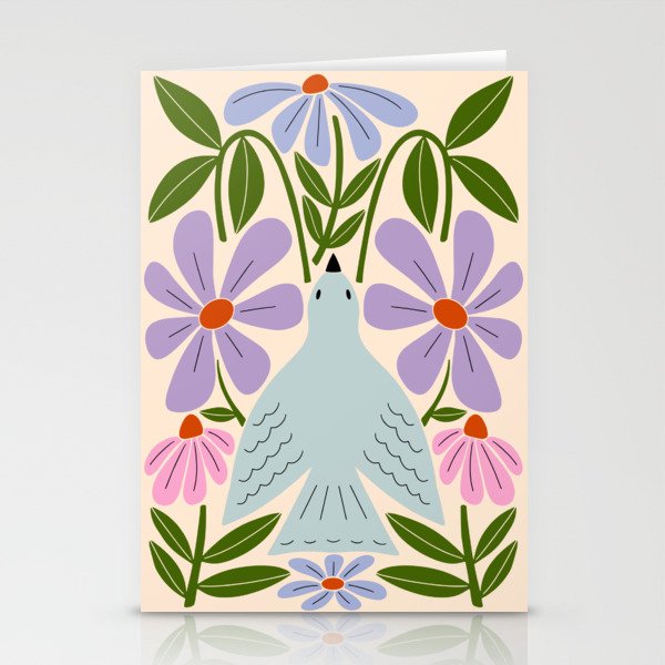 Freedom - Bird and Flowers Stationery Card Gallery Image 1