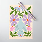 Freedom - Bird and Flowers Wrapping Paper Gallery Image 1