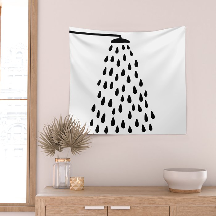 Shower in bathroom Wall Tapestry Gallery Image 2