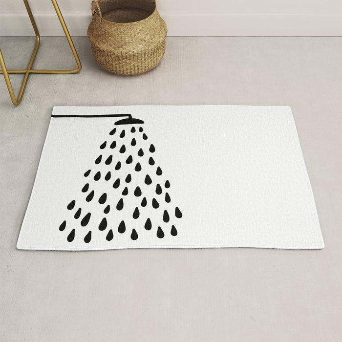 Shower in bathroom Rug Gallery Image 1