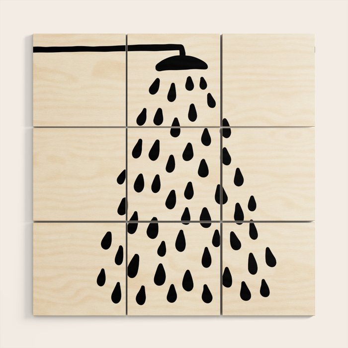 Shower in bathroom Wood Wall Art Gallery Image 1