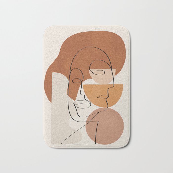 Abstract Clay Faces II Bath Mat Gallery Image 1