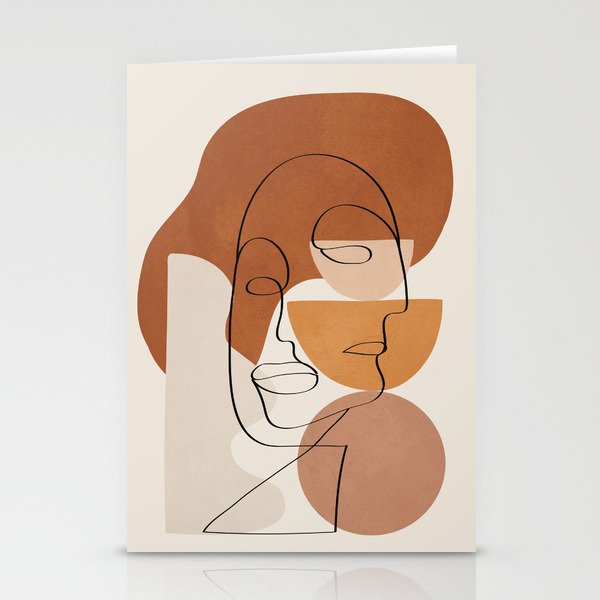 Abstract Clay Faces II Stationery Card Gallery Image 2