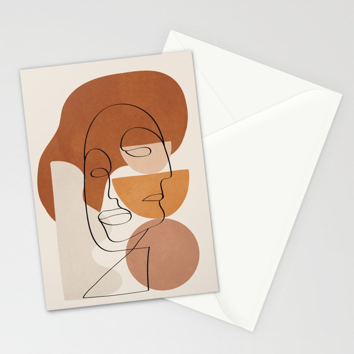 Abstract Clay Faces II Stationery Card Gallery Image 2