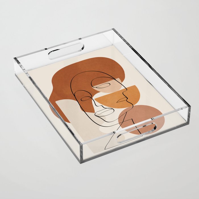Abstract Clay Faces II Acrylic Tray Gallery Image 1