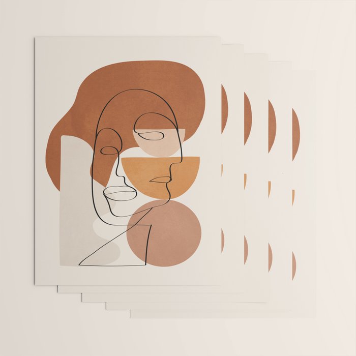Abstract Clay Faces II Wrapping Paper Gallery Image 3